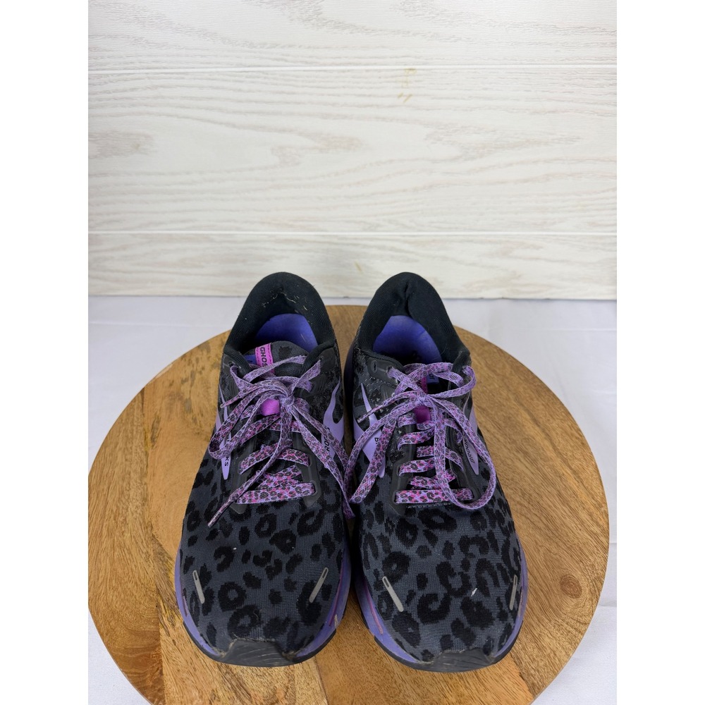 Brooks Ghost 14 Womens 11 Running Shoes Black Purple Leopard Print 1203551B098 - Picture 4 of 6